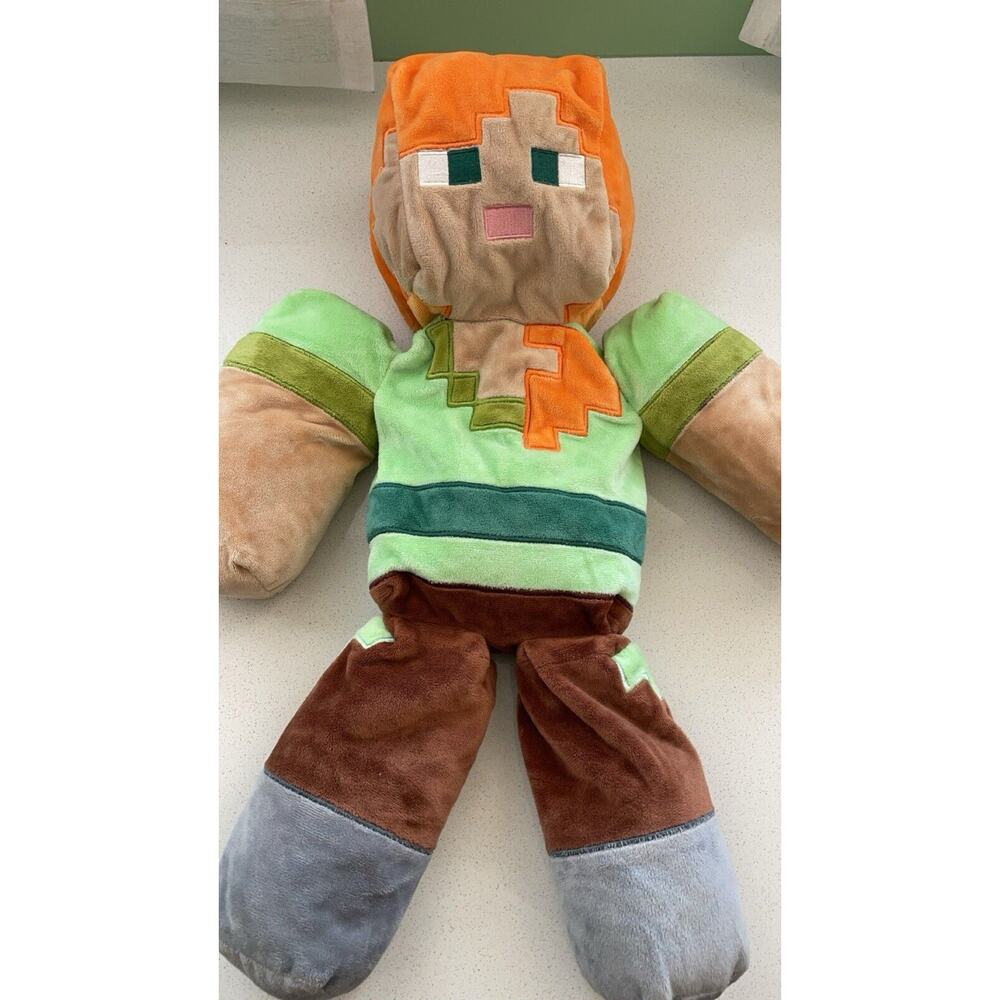 Minecraft Alex Plush Mojang 20” Large Jumbo Pillow Soft Stuffed Toy